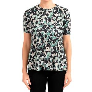 Hugo Boss pleated Women's "Etalis" Multi-Color Stretch Short Sleeve Blouse Top